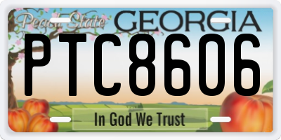GA license plate PTC8606