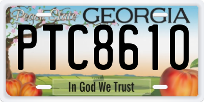 GA license plate PTC8610