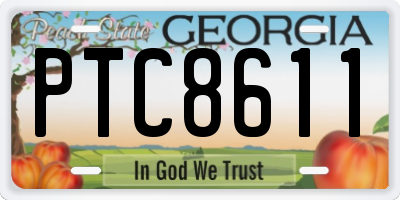 GA license plate PTC8611