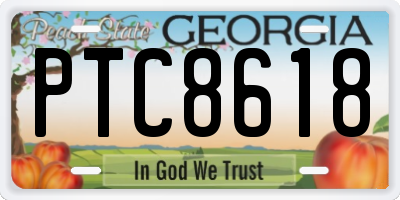 GA license plate PTC8618
