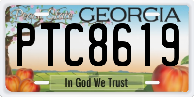 GA license plate PTC8619