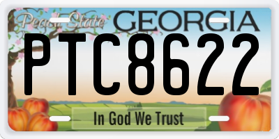 GA license plate PTC8622
