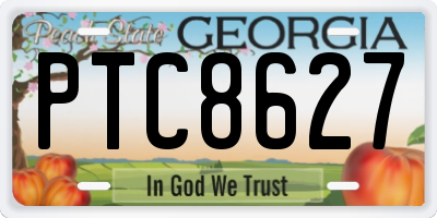 GA license plate PTC8627