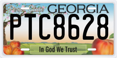 GA license plate PTC8628