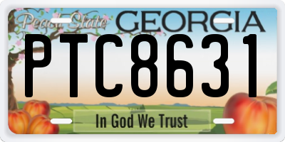 GA license plate PTC8631