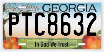 GA license plate PTC8632