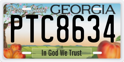 GA license plate PTC8634