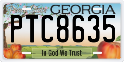 GA license plate PTC8635