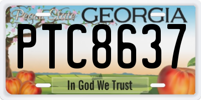 GA license plate PTC8637