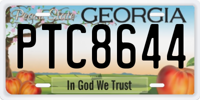 GA license plate PTC8644