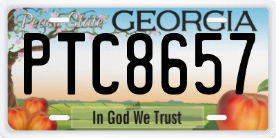 GA license plate PTC8657