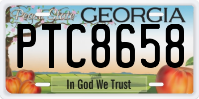 GA license plate PTC8658