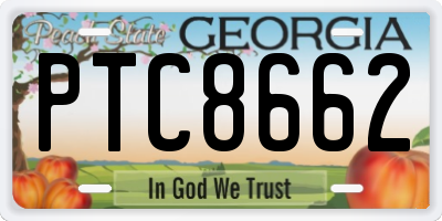 GA license plate PTC8662