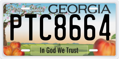 GA license plate PTC8664