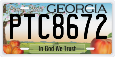 GA license plate PTC8672