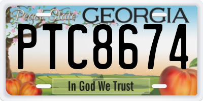 GA license plate PTC8674