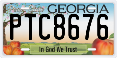 GA license plate PTC8676