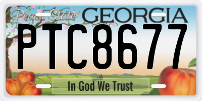 GA license plate PTC8677