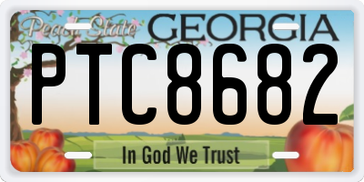 GA license plate PTC8682