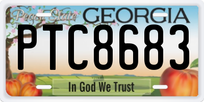 GA license plate PTC8683