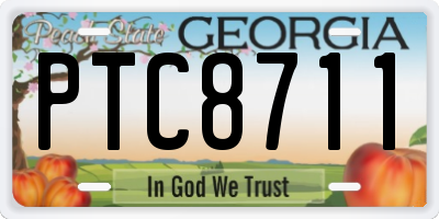 GA license plate PTC8711
