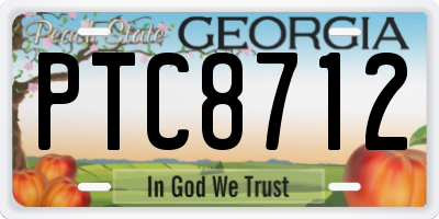 GA license plate PTC8712
