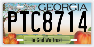 GA license plate PTC8714