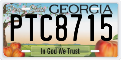 GA license plate PTC8715