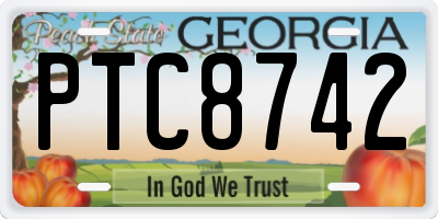 GA license plate PTC8742