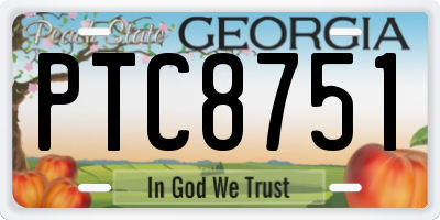 GA license plate PTC8751