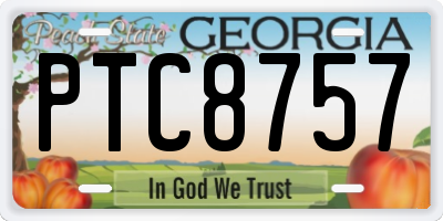 GA license plate PTC8757