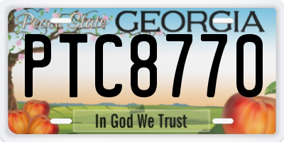 GA license plate PTC8770