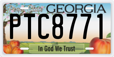 GA license plate PTC8771