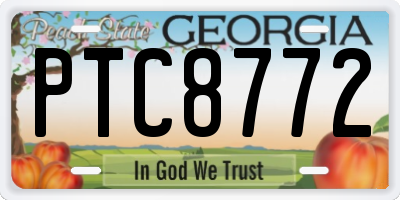 GA license plate PTC8772