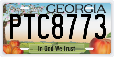 GA license plate PTC8773
