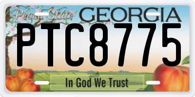 GA license plate PTC8775