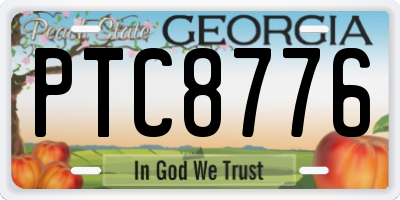 GA license plate PTC8776