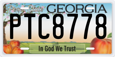 GA license plate PTC8778