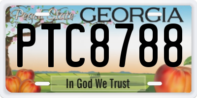 GA license plate PTC8788