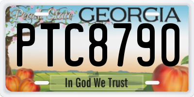 GA license plate PTC8790