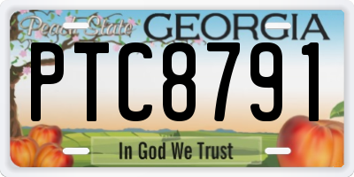 GA license plate PTC8791