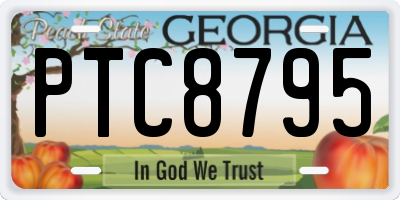 GA license plate PTC8795