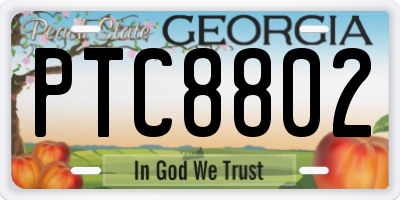 GA license plate PTC8802