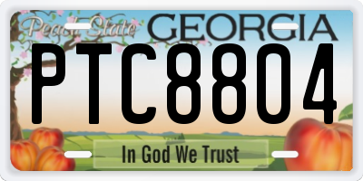 GA license plate PTC8804