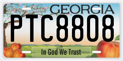 GA license plate PTC8808