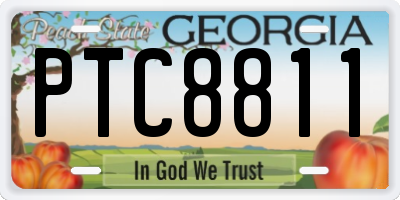 GA license plate PTC8811