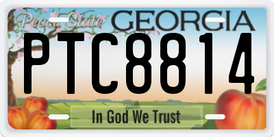 GA license plate PTC8814
