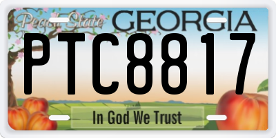 GA license plate PTC8817