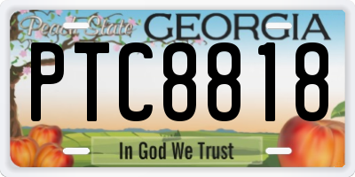 GA license plate PTC8818