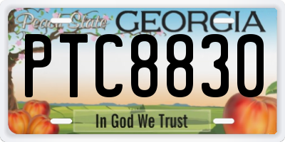 GA license plate PTC8830